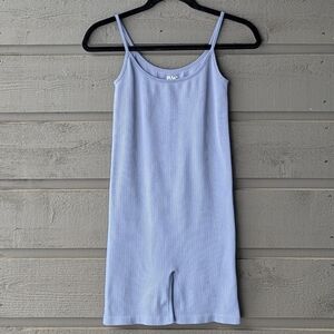 NWOT PacSun PAC 1980 Ribbed Slate Blue Stretch Onesie Romper Medium